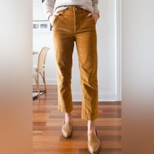 Everlane Golden Brown Corduroy Straight Leg Crop Pants